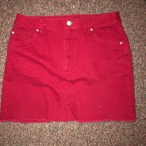 Red Denim Skirt